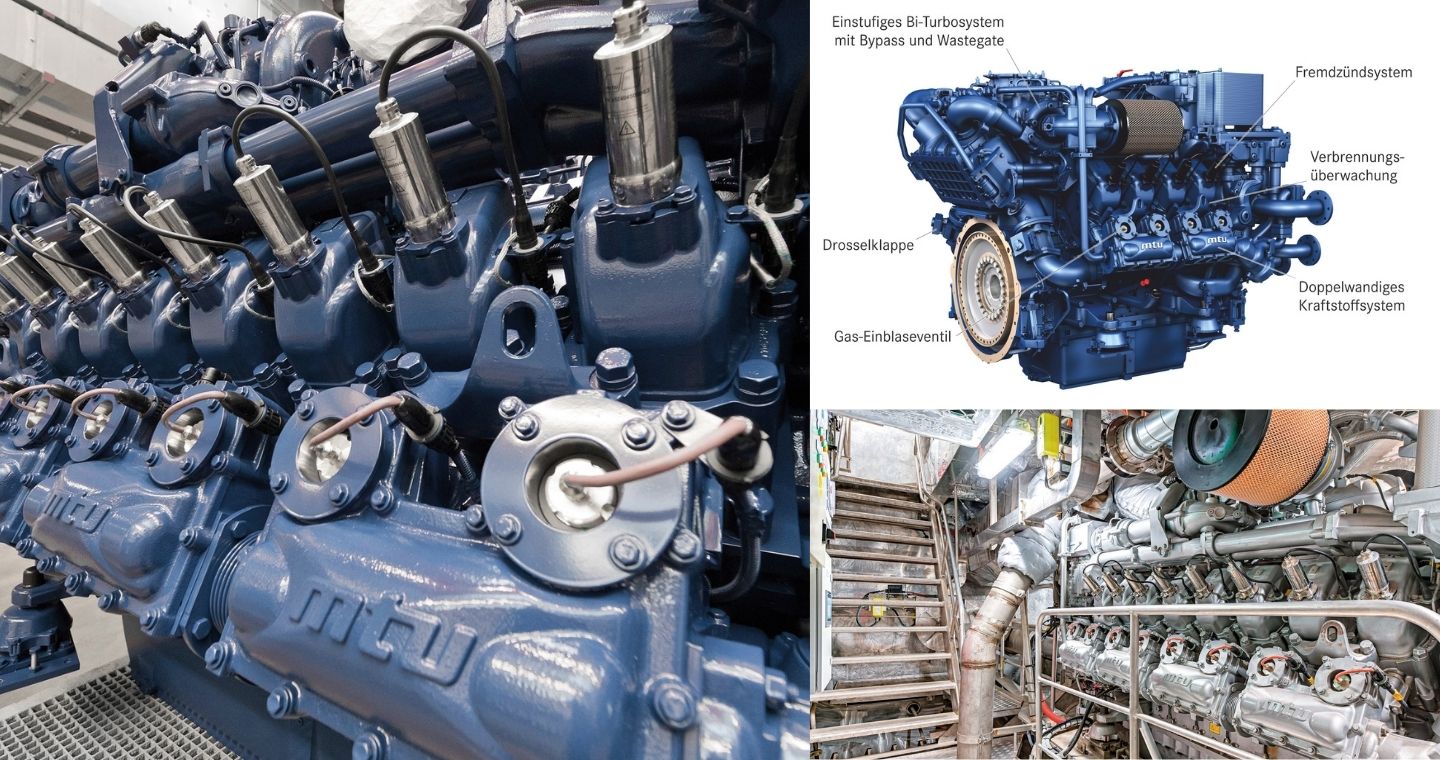 mtu - Gasmotoren für die Schifffahrt